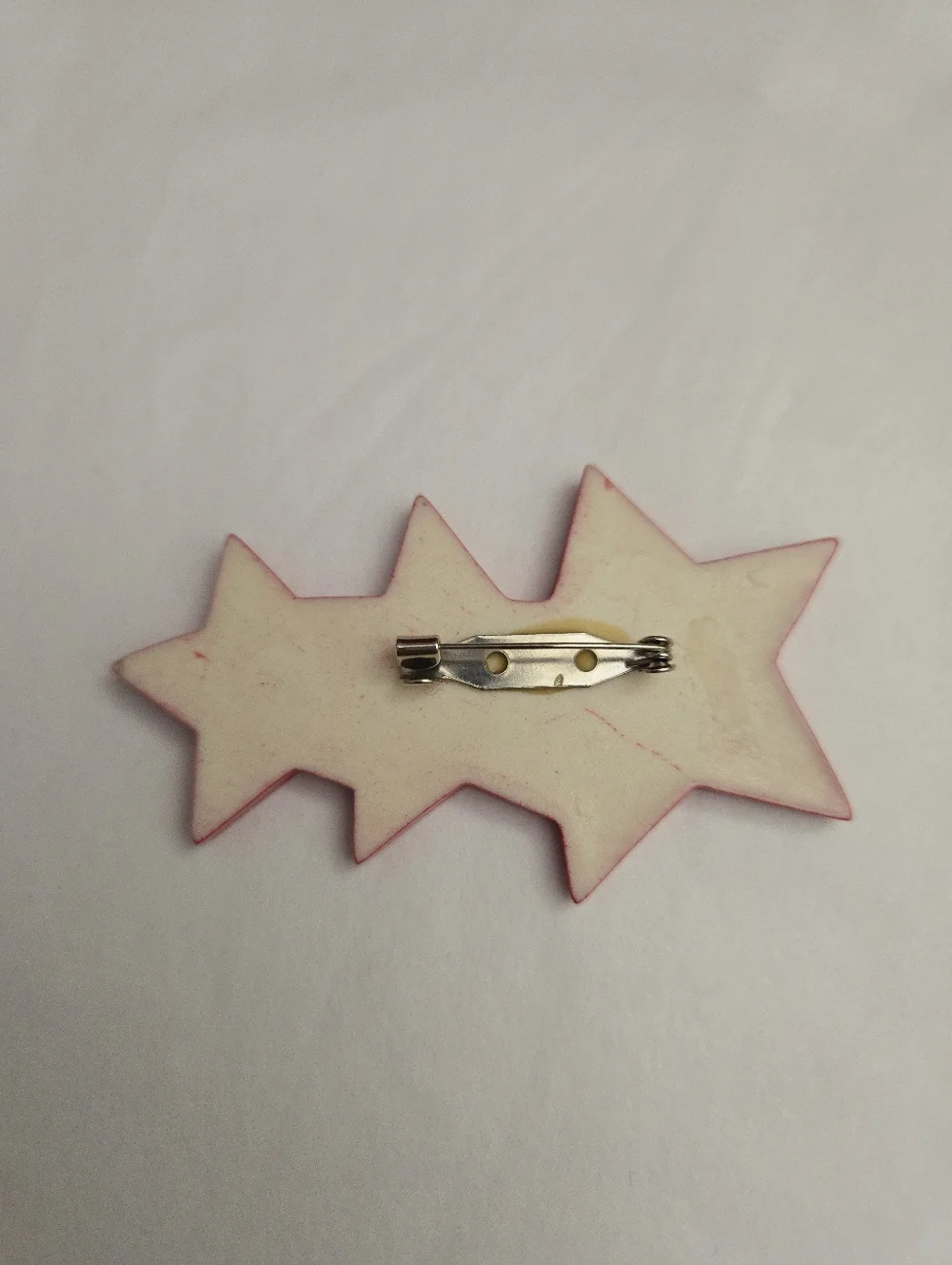 Vintage 90s Red Shooting Stars Hearts Brooch Pin Multicolored Hearts